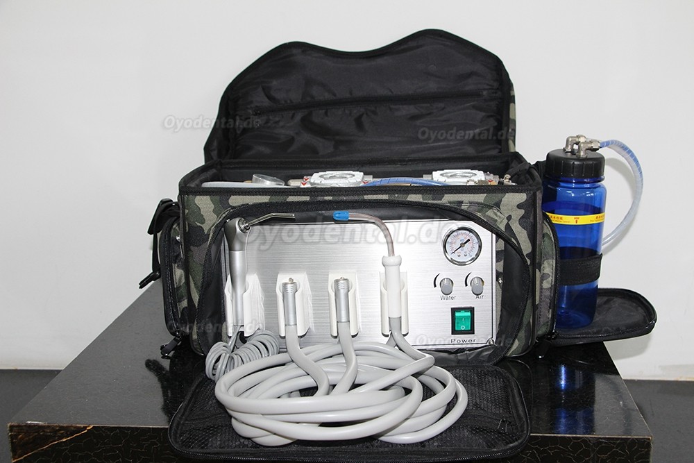 BD-401 Rucksack tragbare Dental Turbine Einheit + Luftkompressor + Saug + Triplex Spritze